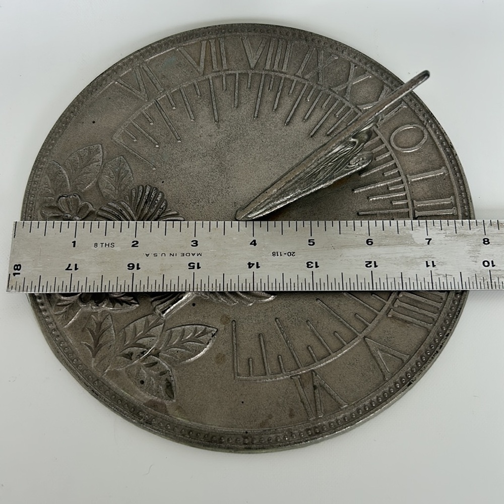 Vintage Brassbell Ind Co Ltd Hummingbird Hibiscus Garden Sundial - Picture 5 of 8